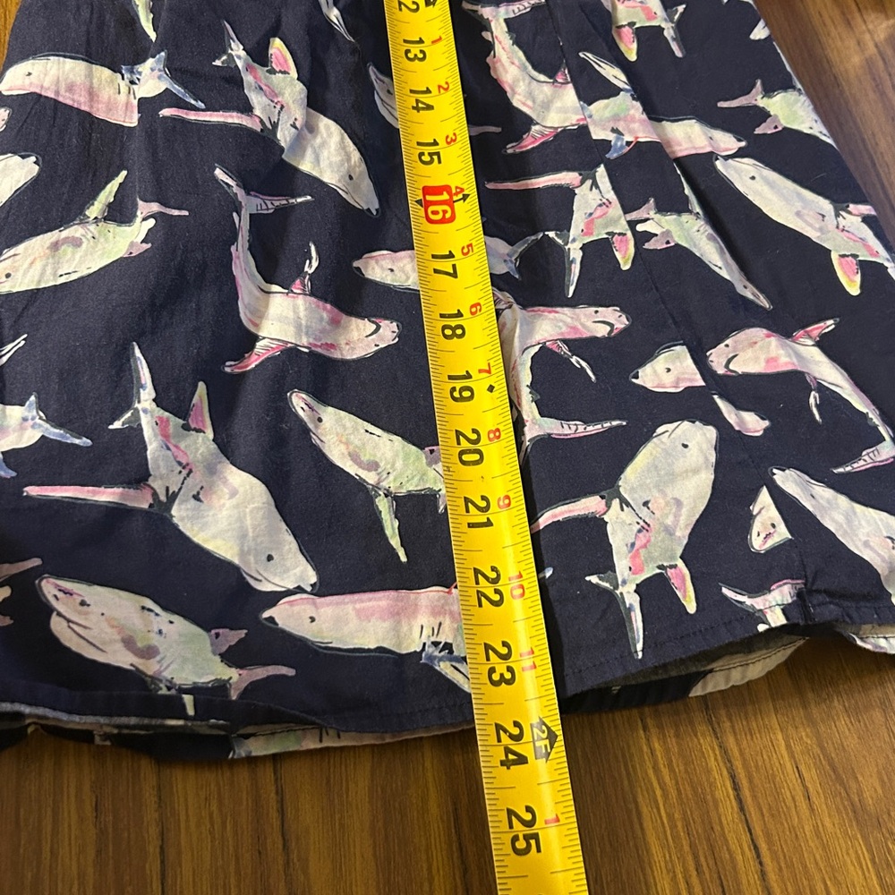 ModCloth Navy‎ Shark Print A-Line Skirt Whimsical Coastal Indie Nautical M - Picture 7 of 9